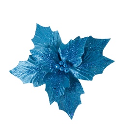 [60953] FLOR POINSETTIA PURPURINA 27CM AZUL