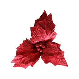 [60954] FLOR POINSETTIA PURPURINA 27CM BORDO