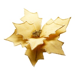 [60980] FLOR POINSETTIA PANA GLITTER 26CM DORADO