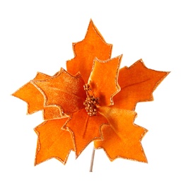 [60983] FLOR POINSETTIA PANA GLITTER 26CM NARANJA