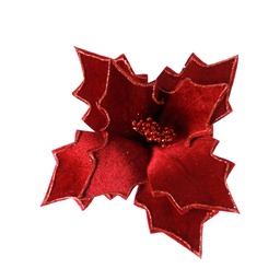 [60984] FLOR POINSETTIA PANA GLITTER 26CM BORDO