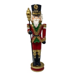 [9112] NUTCRACKERS SANTA CON BASTON LARGO 25.4CM