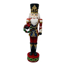 [9113] NUTCRACKER 41CM - C/ CORONA C/LUCES RESINA