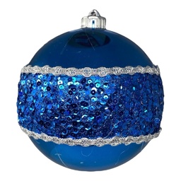 [9356] ORNAMENTO ESFERA AZUL CON LENTEJUELAS