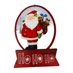 [9393] CUADRO DECORATIVO SANTA CON BOLSA DE REGALO