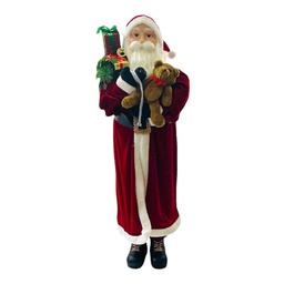 [9459] SANTA 152CM PARADO CON BOLSA DE REGALO Y PELUCHE