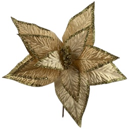 [60998] FLOR POINSETTIA PANA 40CM DORADO