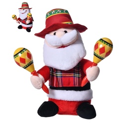 [2254] PELUCHE SANTA CON MARACAS ANIMADO 26CM