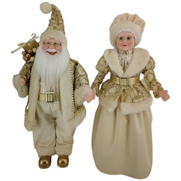 [2337] JG. SANTA & MAMA SANTA 45CM CHAMPAGNE