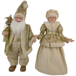 [2338] JG. SANTA & MAMA SANTA 60CM CHAMPAGNE