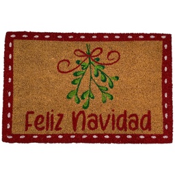 [2146] ALFOMBRA 60X40CM MARRON TEXTO FELIZ NAVIDAD