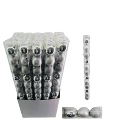 [18034] GLOBOS 6CM X 12 LISOS COMB. PLATA